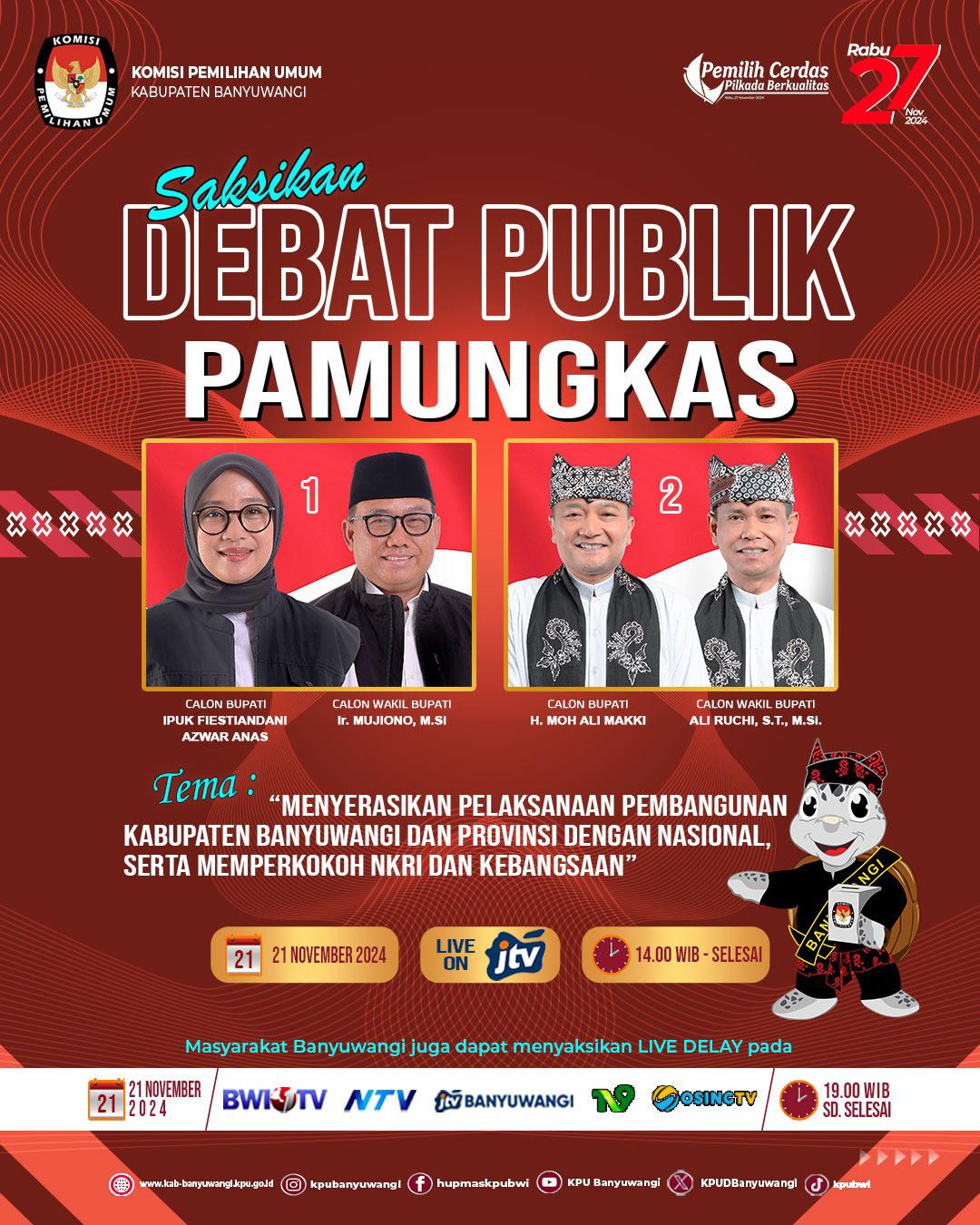 KPU Banyuwangi Tetapkan Aturan Dasar Debat Pamungkas